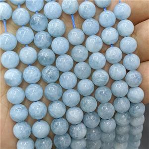 Natural Blue Aquamarine Beads Smooth Round, approx 8mm