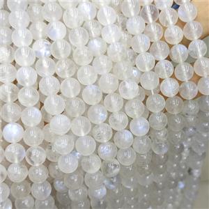 Natural White Moonstone Beads Blue Flash Smooth Round AA-Grade, approx 10mm