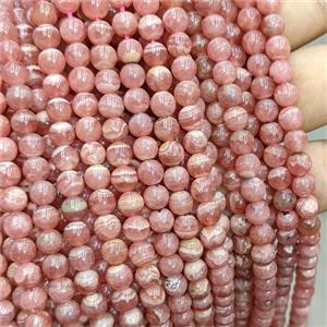 Natural Pink Argentina Rhodochrosite Beads Smooth Round, approx 6mm