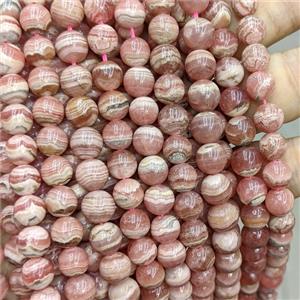 Natural Pink Argentina Rhodochrosite Beads Smooth Round, approx 8mm