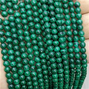 Natural Green Malachite Beads Smooth Round, approx 4mm