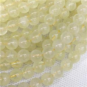 Natural Lemon Quartz Beads Smooth Round, approx 8mm
