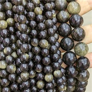 Natural Golden Obsidian Beads Smooth Round, approx 16mm