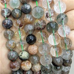 Natural Chlorite Crystal Quartz Beads Green Smooth Round, approx 8mm