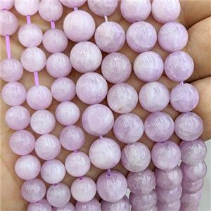 Natural Kunzite Beads Lavender AA-Grade Smooth Round, approx 12mm