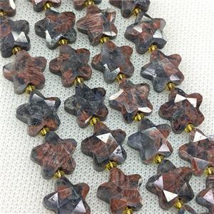 Natural Natural Yooperlite Flame Jasper Star Beads Faceted, approx 14mm