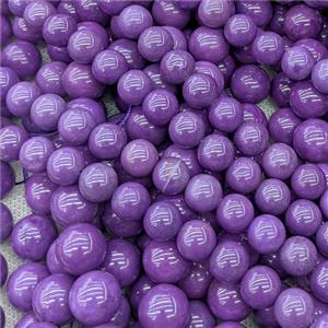 Natural Phosphosiderite Beads Purple Smooth Round, approx 13mm
