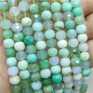 Natural Australian Chrysoprase Beads Green Faceted Rondelle, approx 7x8mm