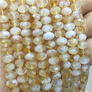 Natural Yellow Citrine Beads Faceted Rondelle, approx 8mm