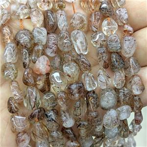 Natural Black Golden Super7 Rutilated Quartz Chips Beads Freeform, approx 7-9mm