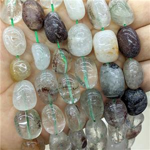 Natural Chlorite Crystal Quartz Chips Beads Freeform, approx 12-18mm
