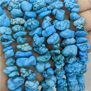 Natural Magnesite Turquoise Chips Beads Freeform Blue, approx 10-15mm