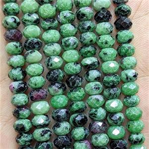 Natural Green Zoisite Beads Faceted Rondelle, approx 6mm
