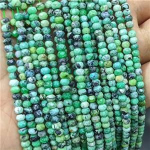 Natural Variscite Beads Beads Green Faceted Rondelle, approx 3x4mm