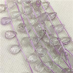 Natural Lt.purple Amethyst Teardrop Beads Topdrilled, approx 10x14mm, 24pcs per st