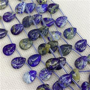 Natural Blue Lapis Lazuli Teardrop Beads Topdrilled, approx 10x14mm, 24pcs per st