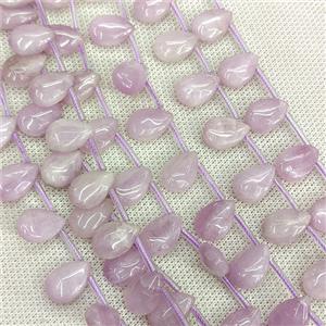 Natural Kunzite Teardrop Beads Topdrilled, approx 10x14mm, 24pcs per st