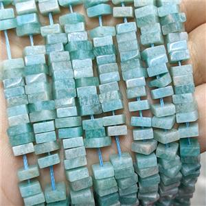 Natural Green Amazonite Square Beads, approx 6mm