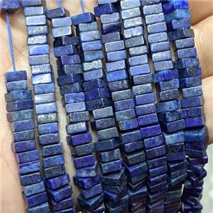 Natural Blue Lapis Lazuli Square Beads, approx 6mm