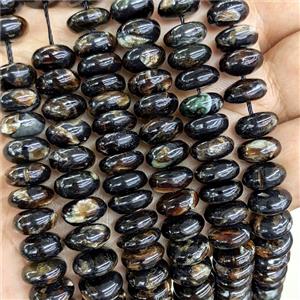 Natural Brazilian Biotite Beads GoldenBlack Smooth Rondelle, approx 5x10mm