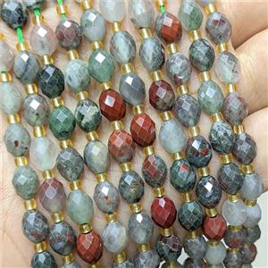 Natural African Bloodstone Beads Faceted Rice, approx 6-8mm