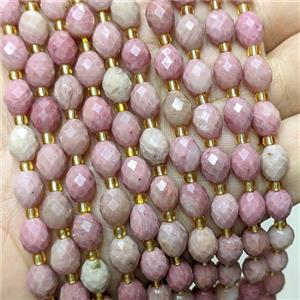 Natural Pink Wood Lace Jasper Beads Faceted Rice, approx 6-8mm