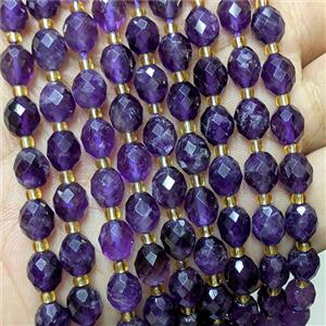 Natural Purple Amethyst Beads Faceted Rice, approx 6-8mm