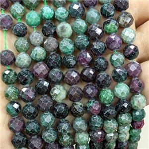 Natural Ruby In Zoisite Beads Faceted Round, approx 7mm