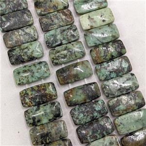 Natural African Turquoise Beads Two Holes Rectangle, approx 10-20mm, 39pcs per st