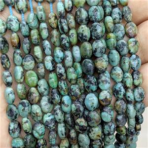 Natural Green African Turquoise Oval Beads, approx 6-8mm