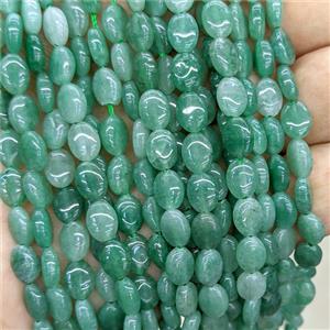Natuarl Green Aventurine Oval Beads, approx 6-8mm