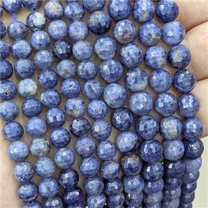 Natural Blue Sapphire Beads Faceted Round, approx 7mm