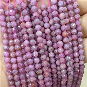 Natural Ruby Beads Faceted Round, approx 5mm