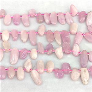 Natural Kunzite Chips Beads Freeform Topdrilled, approx 7-15mm