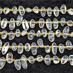 Natural Clear Quartz Chips Beads Freeform Topdrilled, approx 7-15mm