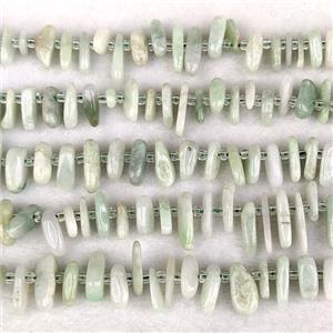 Natural Burmese Nephrite Jade Chips Beads Green Freeform Topdrilled, approx 7-15mm