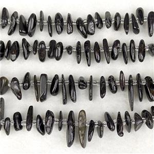 Natural Black Obsidian Chips Beads Freeform Topdrilled, approx 7-20mm