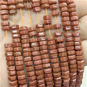 Golden Sandstone Hexagon Beads, approx 6mm