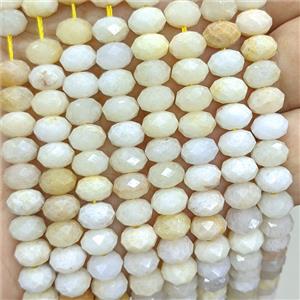 Natural Yellow Honey Jade Beads Faceted Rondelle C-Grade, approx 5x8mm