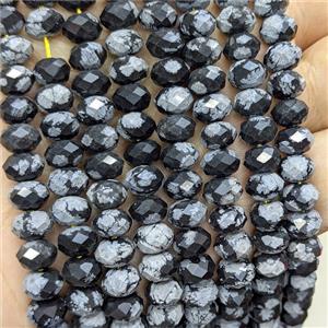 Natural Snowflake Jasper Beads Faceted Rondelle, approx 5x8mm