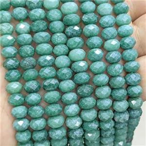 Green Dye Jade Beads Faceted Rondelle, approx 5x8mm