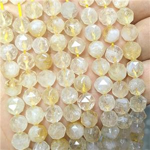 Natural Yellow Citrine Beads Cutted Round, approx 8mm