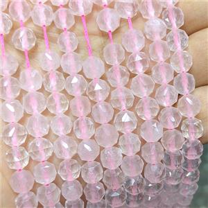 Natural Pink Rose Quartz Beads Cutted Round, approx 8mm