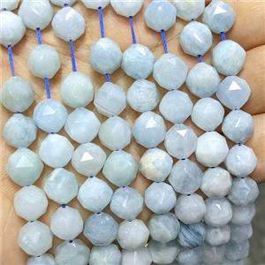 Natural Blue Aquamarine Beads Cutted Round, approx 10mm