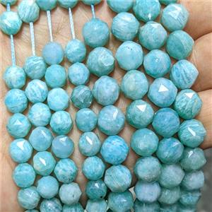 Natural Green Amazonite Beads Cutted Round, approx 10mm