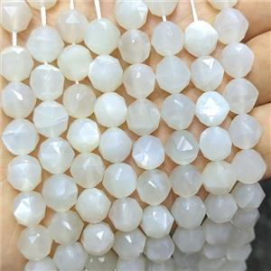 Natural White Moonstone Beads Cutted Round, approx 10mm