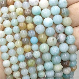 Natural Chinese Amazonite Beads Smooth Round B-Grade, approx 10mm