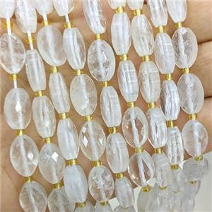 Natural Clear Quartz Beads Faceted Horse-Eye, approx 9-14mm
