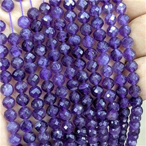 Natural Purple Amethyst Beads Faceted Round, approx 6mm