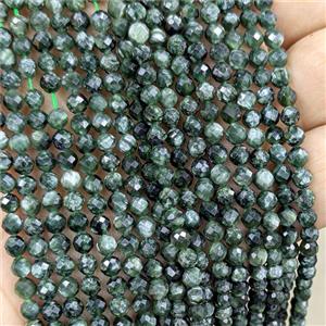 Natural Green Charoite Beads Faceted Round, approx 4mm